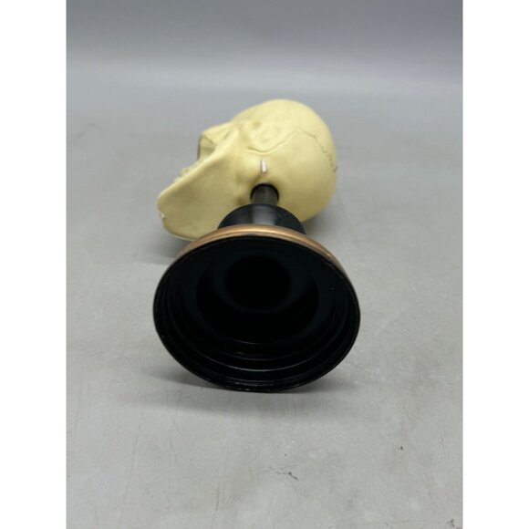 Halloween Skull spine prop decor figure scary head 8" white black READ - Picture 3 of 5